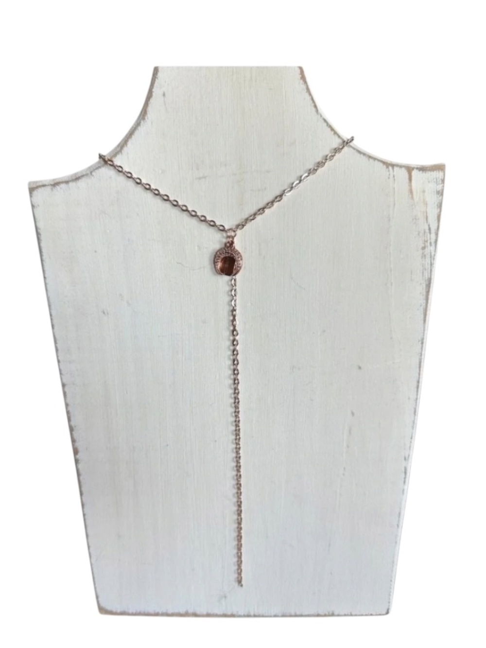 Classic Charming Crescent Necklace Rose Gold Pave Moon Charm 14” NEW